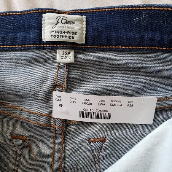 J. Crew High Rise Toothpick Raw Hem Jeans (25P) - Picture 5 of 12